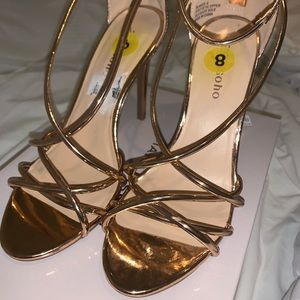 Gold Blaker Strappy Heels